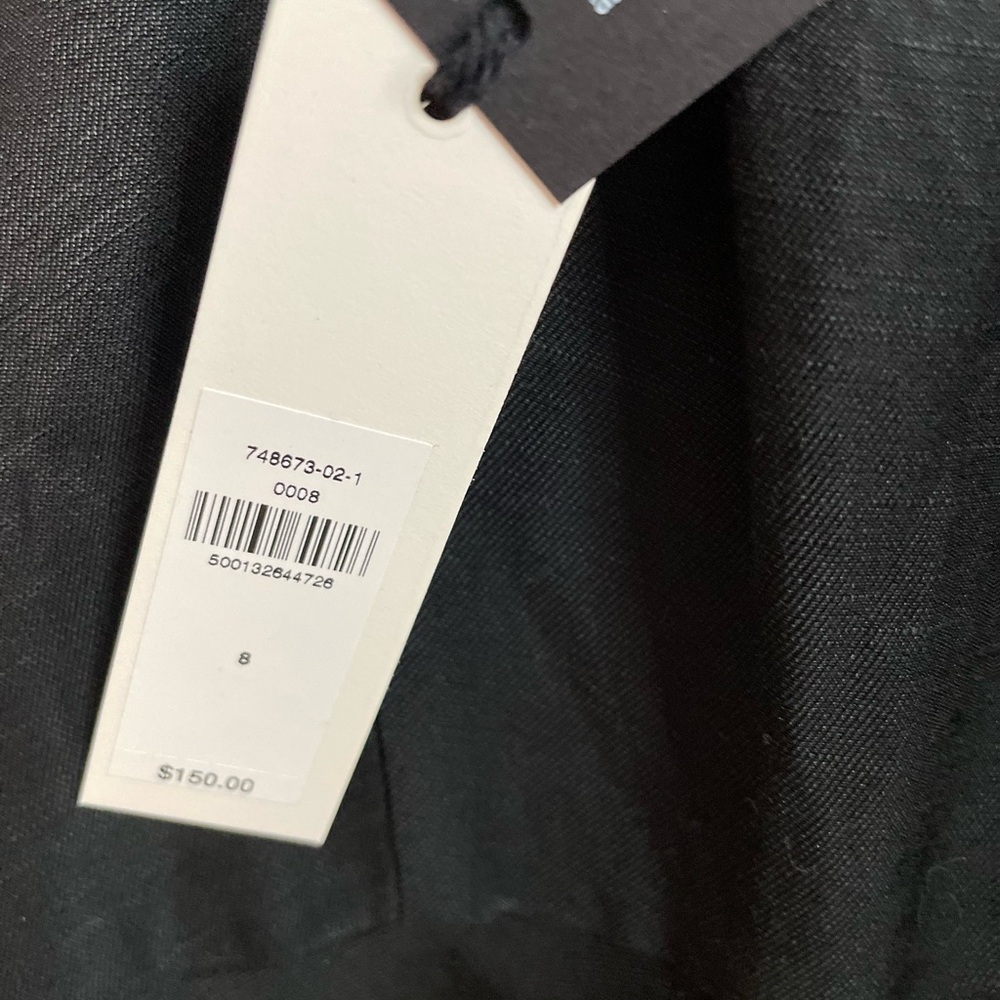 Banana Republic Black Linen Blend Midi Dress Size 8 New with Tags - Picture 7 of 12